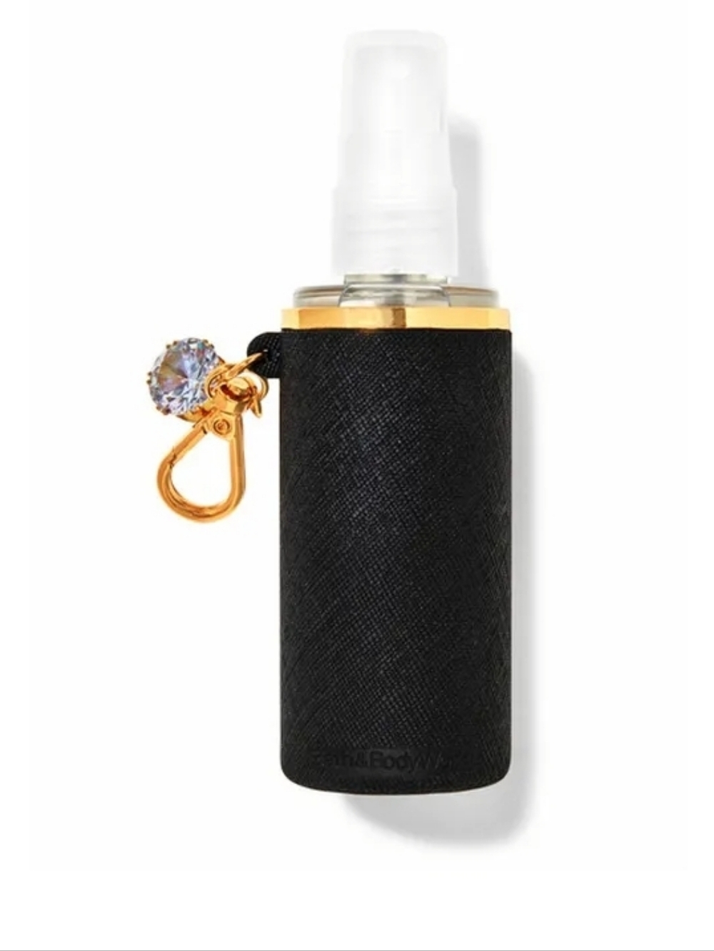 Bath & Body Works Black Hand Sanitizer Spray Holder with Charm